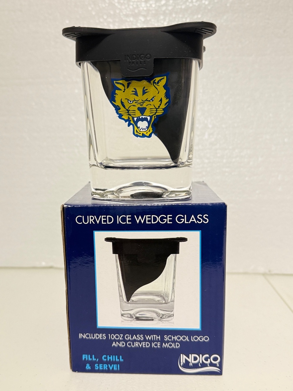Fort Valley State University Wildcats 10 oz Ice Wedge Glass FVSU HBCU